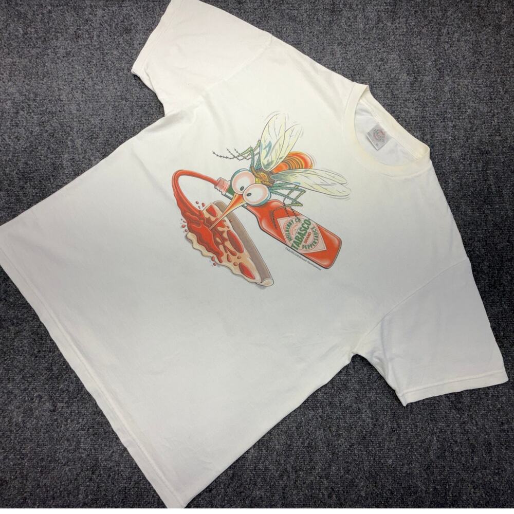 Vintage Tabasco Graphic Tee late 80s USA Made Single Stitch XL